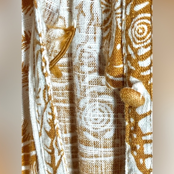 DESMOND & DEMPSEY‎ X H&M Women’s Midi Linen Blend Tropical Landscape Size Medium - Picture 8 of 8